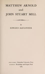 Tapa de Matthew Arnold and John Stuart Mill