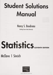 Tapa de Student solutions manual, Statistics, eleventh edition / McClave, Sincich
