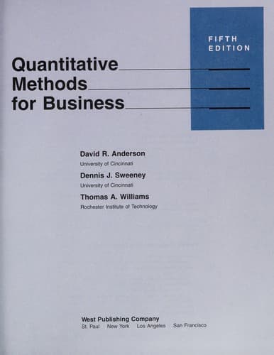 Tapa de Quantitative methods for business