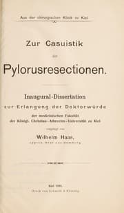 Tapa de Zur Casuistik der Pylorusresection ...