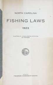 Tapa de North Carolina fishing laws, 1923