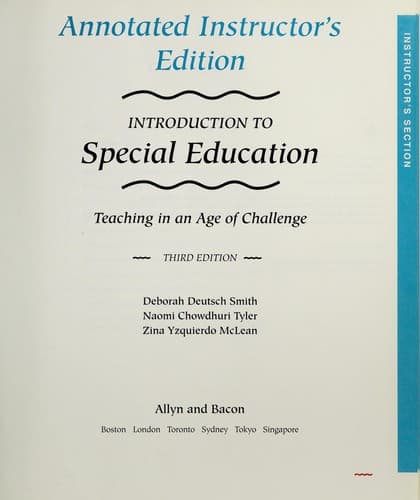 Tapa de Annotated instructor's edition: Introduction to special education