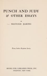 Tapa de Punch and judy & other essays