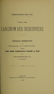 Tapa de Ueber das Carcinom der Nebenniere ...