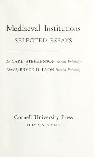 Tapa de Mediaeval institutions