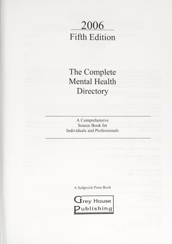 Tapa de The complete mental health directory