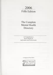 Tapa de The complete mental health directory