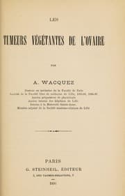 Tapa de Les tumeurs végétantes de l'ovaire