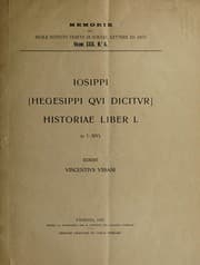 Tapa de Iosippi (Hegesippi qui dicitur) Historiae liber I. (c. I-XIV), [c. XV-XXX]