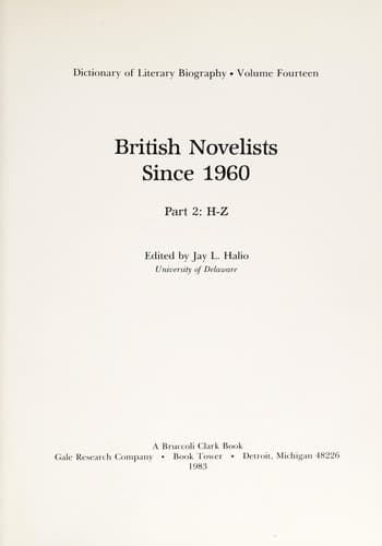 Tapa de British novelists since 1960