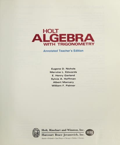 Tapa de Holt algebra with trigonometry