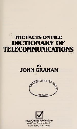 Tapa de Dictionary of telecommunications
