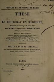 Tapa de Sur le nævus en général, et sur une modification particulière et non décrite, observée dans un nævus de la paupière supérieure ...