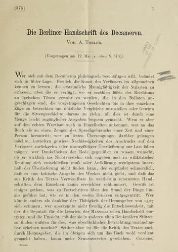 Tapa de Die Berliner Handschrift des Decameron