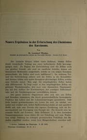 Tapa de Neuere Ergebnisse in der Erforschung des Chemismus des Karzinoms
