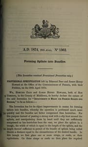Tapa de Specification of Edmund Pace and James Henry Howard