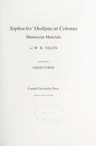 Tapa de Sophocles' Oedipus at Colonus