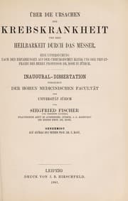 Tapa de Über die Ursachen der Krebskrankheit und ihre Heilbarkeit durch das Messer