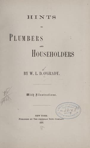 Tapa de Hints to plumbers and householders