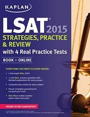 Tapa de Kaplan LSAT 2015 Strategies, Practice, and Review with 4 Real Practice Tests: Book + Online (Kaplan Test Prep)