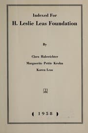 Tapa de Indexed for H. Leslie Leas Foundation