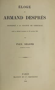 Tapa de Éloge de Armand Després