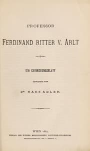 Tapa de Professor Ferdinand Ritter von Arlt
