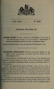 Tapa de Specification of James Robinson
