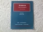 Tapa de Evidence; Cases and Materials 2001 Supplement; 9th Edition-softcover