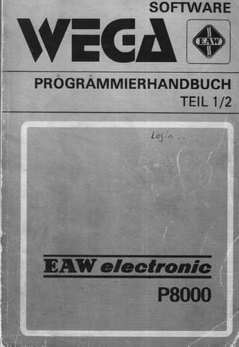 Tapa de WEGA–SOFTWARE Programmierhandbuch Teil 1/2