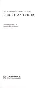 Tapa de The Cambridge companion to Christian ethics