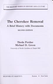 Tapa de The Cherokee removal : a brief history with documents