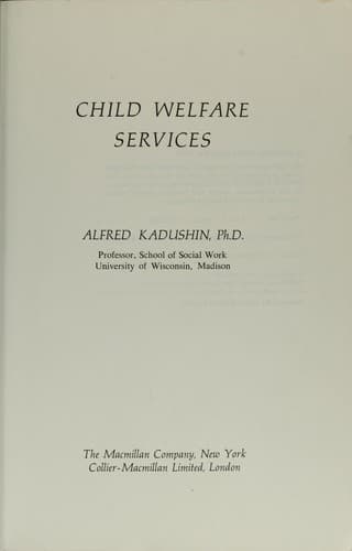 Tapa de Child welfare services.