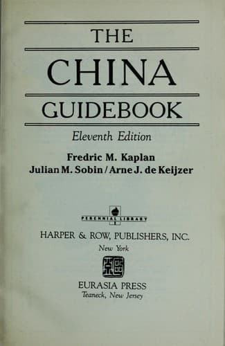 Tapa de The China guidebook