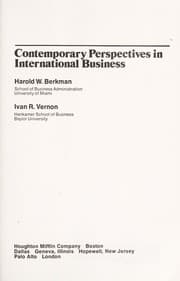 Tapa de Contemporary perspectives in international business