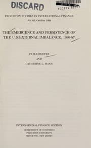 Tapa de The emergence and persistence of the U.S. external imbalance, 1980/87