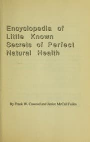 Tapa de Encyclopedia of Little Known Secrets of Perfect Natural Health