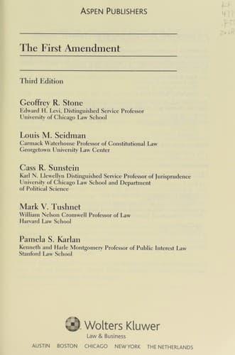 Tapa de The First Amendment