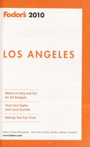 Tapa de Fodor's Los Angeles, 2010