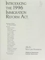 Tapa de Introducing the 1996 immigration reform act