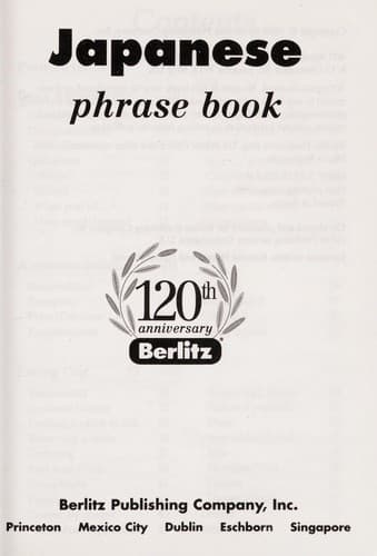 Tapa de Japanese phrase book