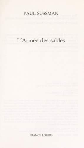 Tapa de L'armee des sables