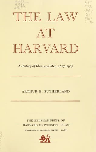 Tapa de The law at Harvard