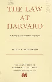 Tapa de The law at Harvard