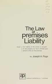 Tapa de The law of premises liability