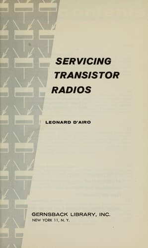 Tapa de Servicing transistor radios