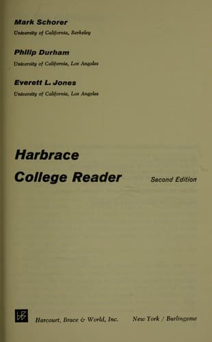 Tapa de Harbrace college reader