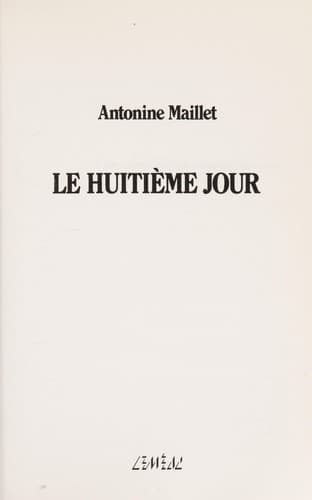 Tapa de Le huitième jour