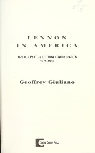 Tapa de Lennon in America