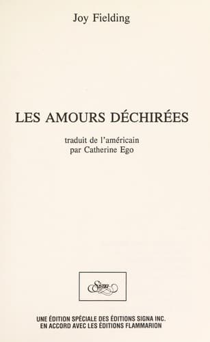 Tapa de Les amours déchirées